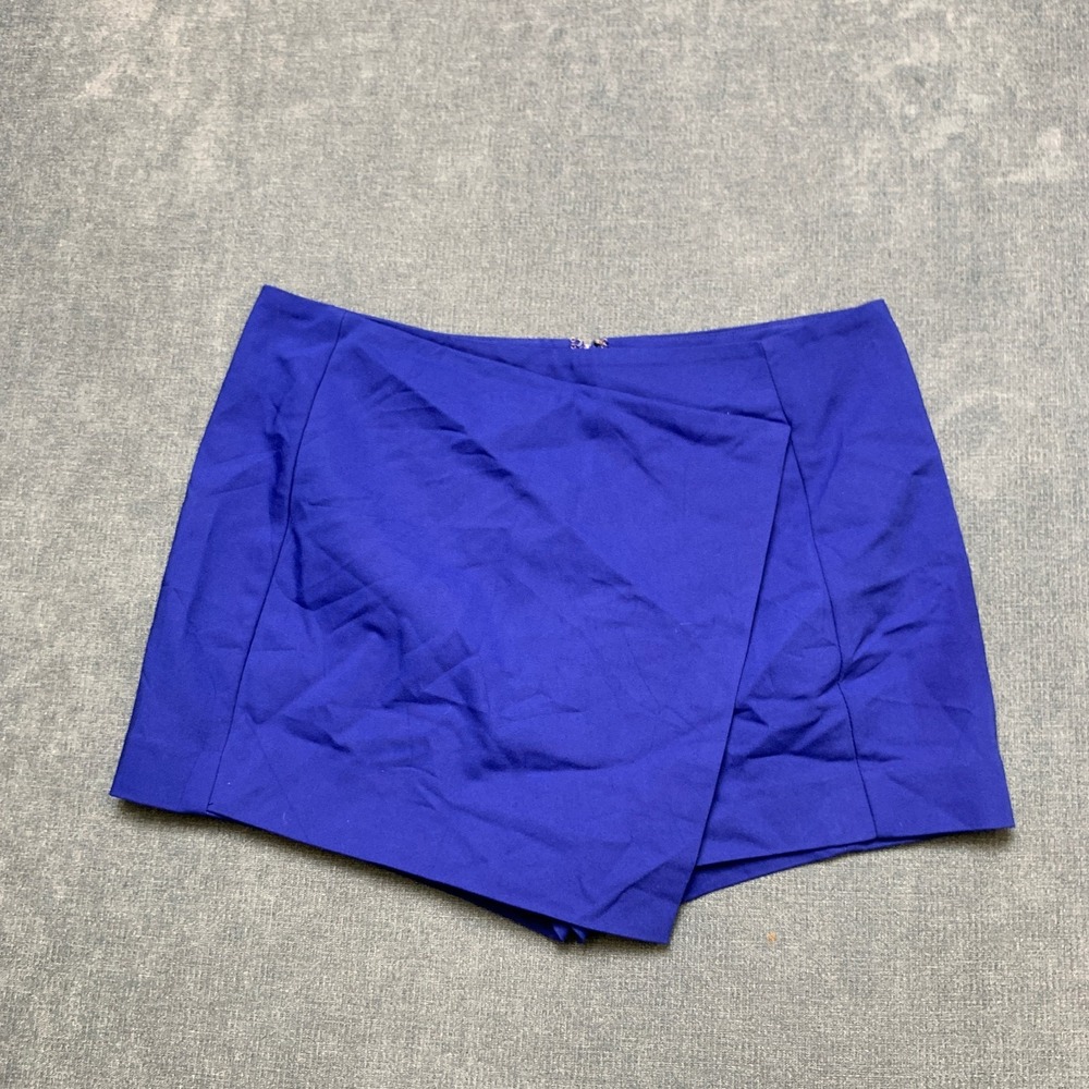 Express Mini Wrap Skort Womens 6 Royal Blue Summer Classic Fit Stretch Back Zip